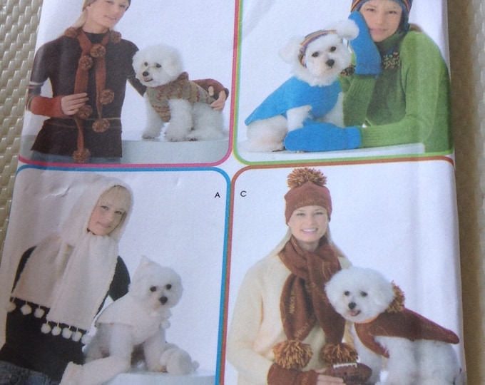 Matching accessories for dog and companon Simplicity sewing and knitting pattern