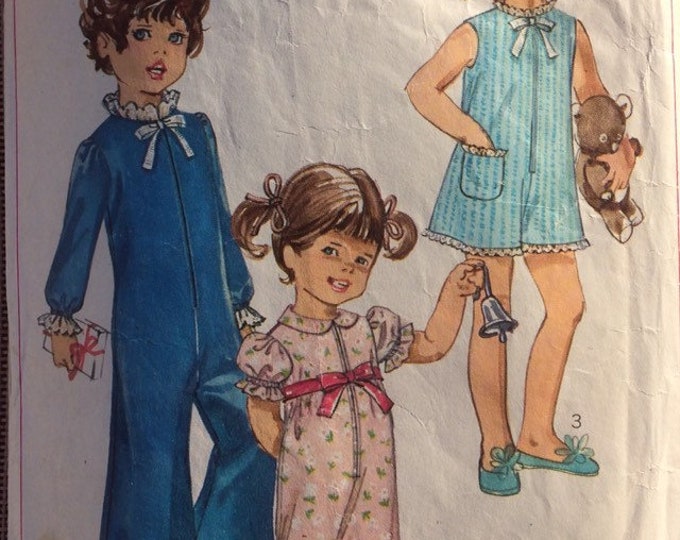 Little girl's pajamas or jumpsuit Simplicity sewing pattern