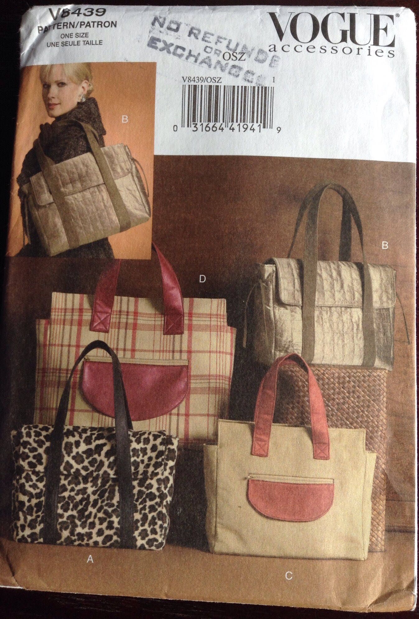 Satchel bag (purse) Vogue pattern