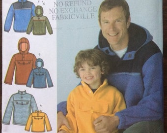Boys and Mens pullover parka Simplicity pattern