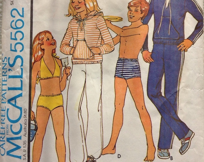Girls or boys swimsuits, hoody and pants McCalls pattern