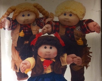 Cabbage Patch Kids cowboy and cowgirl clothes Butterick sewing pattern