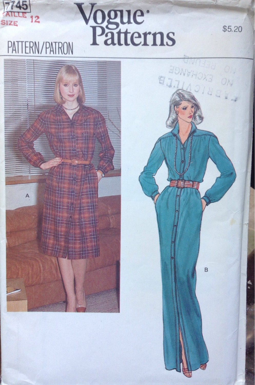 Misses shirt dress Vogue sewing pattern Etsy