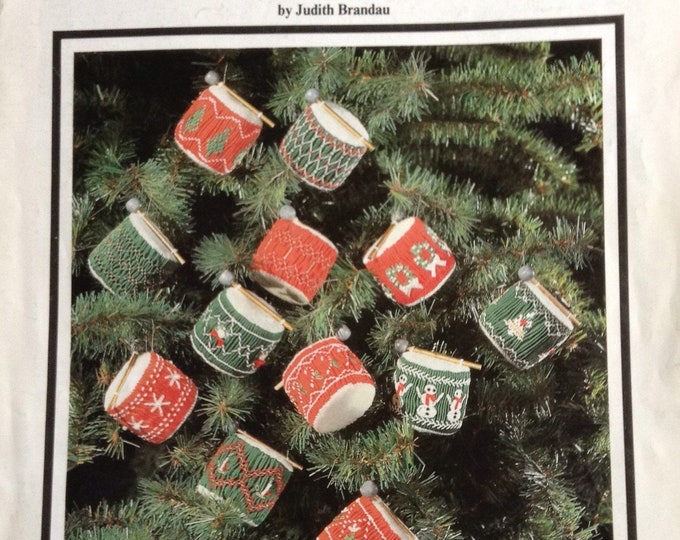 Instructions for Twelve drummers drumming christmas ornaments smocking project