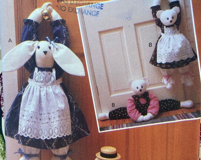 Bunny and bear draft stoppers Butterick sewing pattern