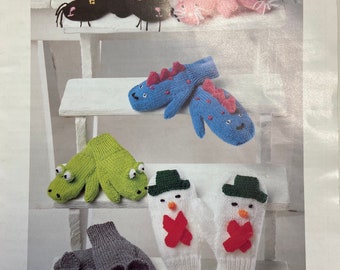 Double knitted animal slippers including snowman knitting pattern