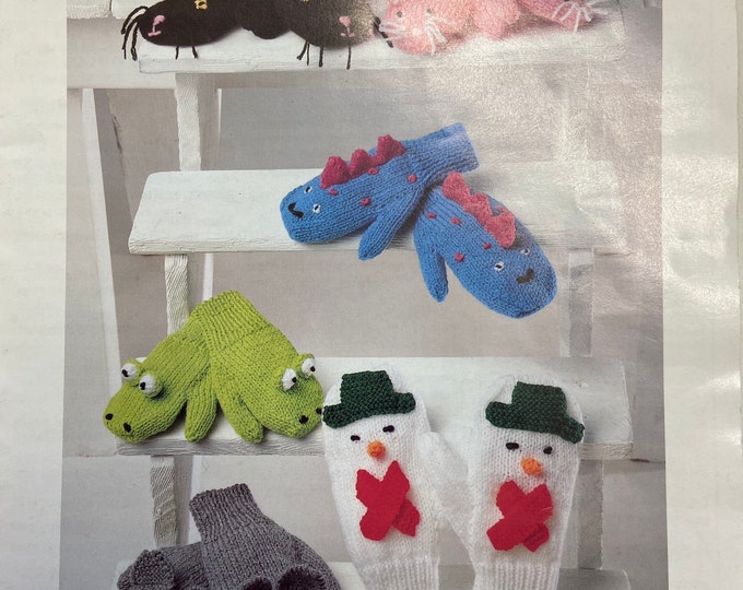 Double knitted animal slippers including snowman knitting pattern