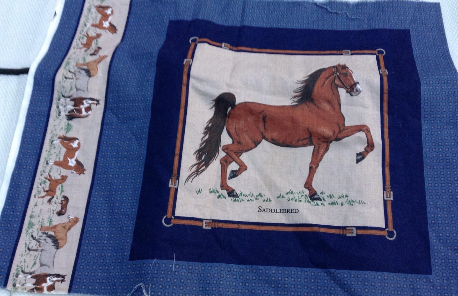 Horse theme fabric panel