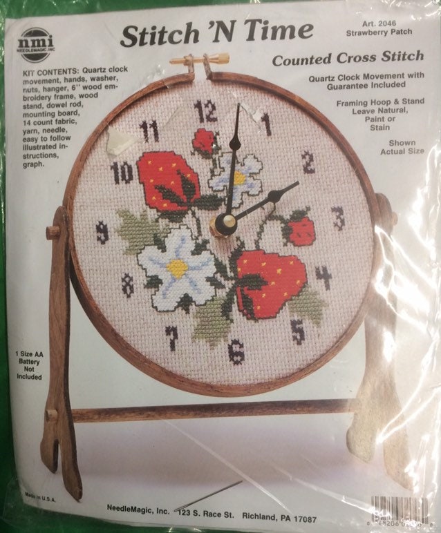 A Stitch 'N Time Counted Cross Stitch Clock Craft Kit