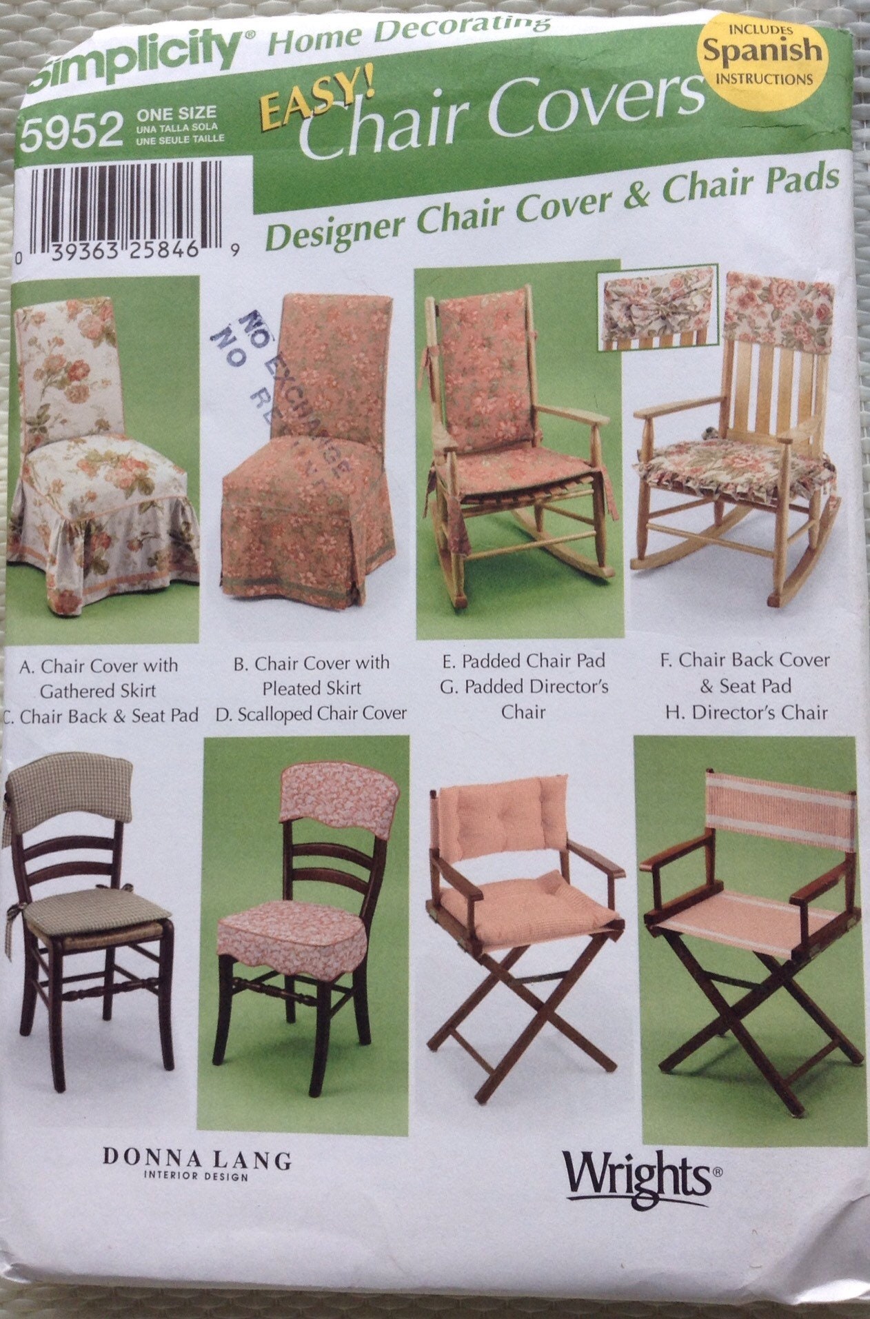 Designer chair covers and chair pads