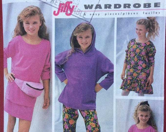 Girl's pants, shorts, skirt and dress or hoody top Simplicity sewing pattern