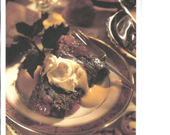 Holiday or Christmas Plum Pudding and Vanilla or Brandied Saurce