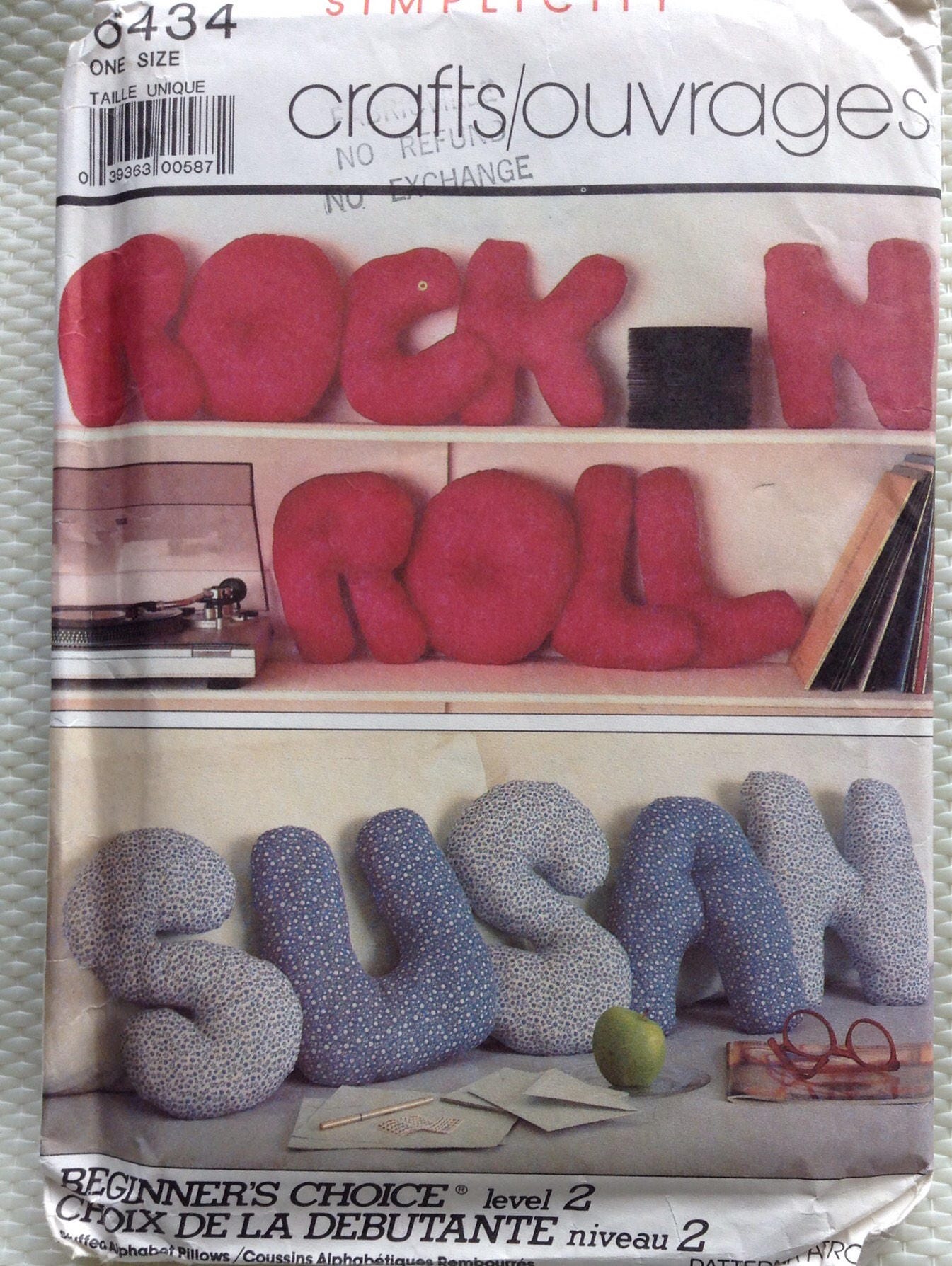 Alphabet pillows Simplicity Pattern