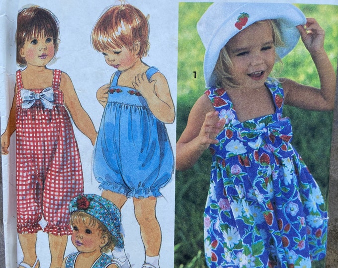 Little girl's romper, sun dress and hat Simplicity sewing pattern