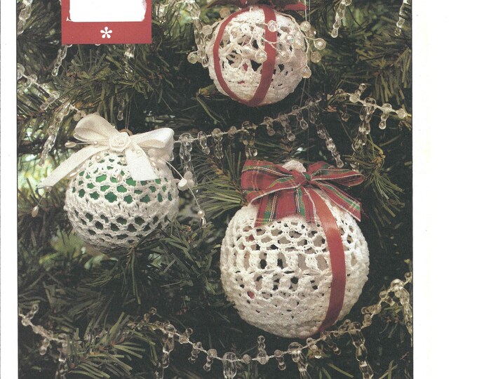 Crochet snowball tree decorations