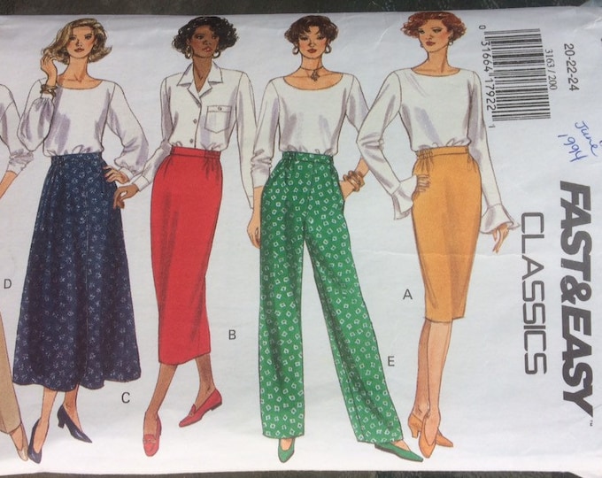 Plus ladies classic pants and skirt sewing pattern