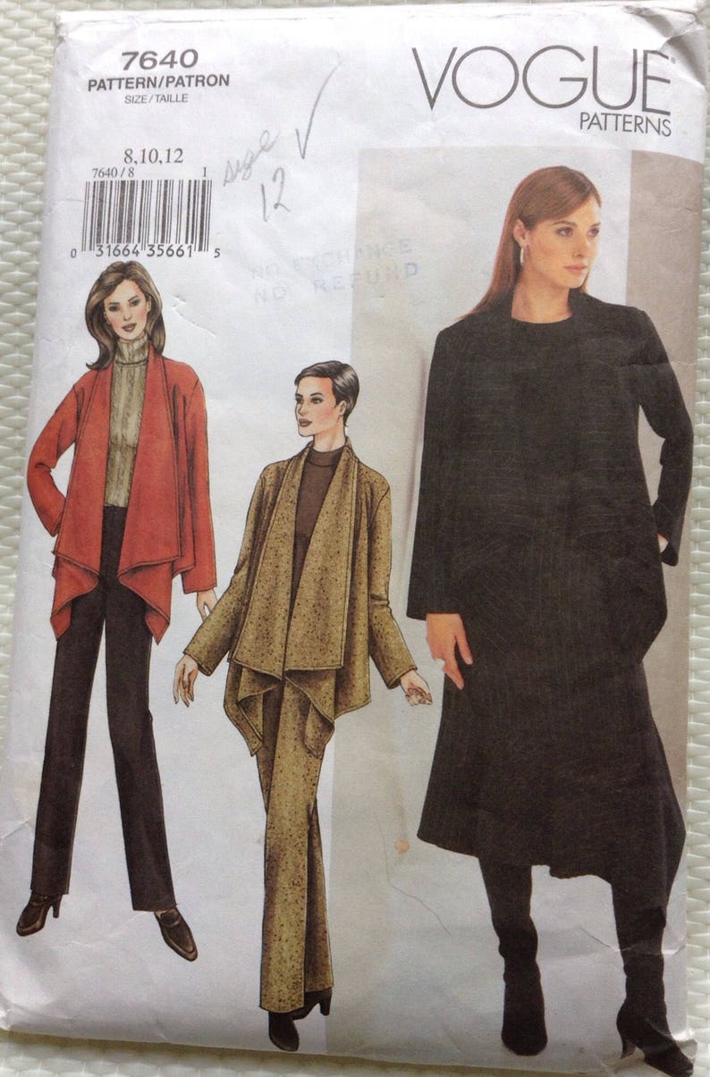 Womens winter suit Vogue pattern image 1