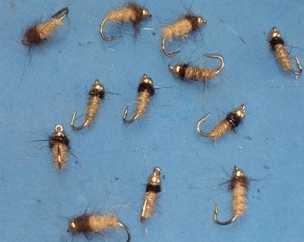 Singles.....Ginger and Tan Caddis Larvae