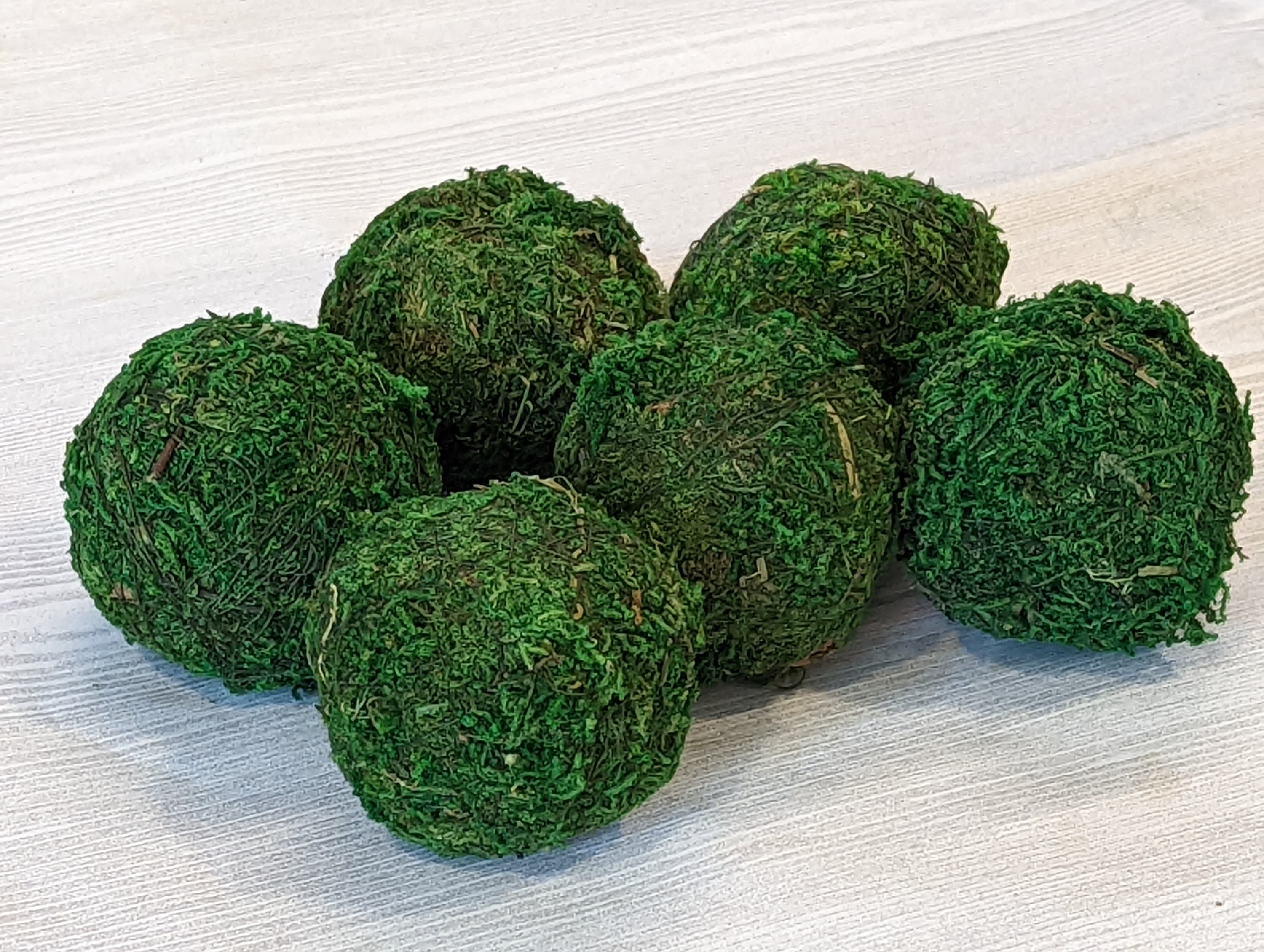 Set of 13 Natural Moss Ball Green Moss Decorative Ball Rattan Wicker Balls  Round Rattan Balls Vase Bowl Filler Wooden Tray Oval Wood Tray 13.8 x 4.7