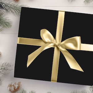 Solid Black wrapping paper, unique bachelor party gift wrapping paper for him, gothic gift wrap roll, minimalistic gift wrap for her