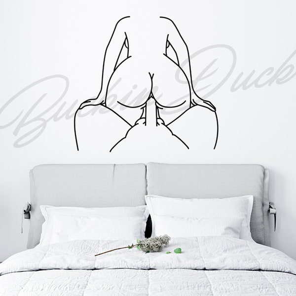 Ride 'em reverse cowgirl line art metal wall decor, love making sexy couple intimacy, sex positions art, unique boudoir art, nsfw nude art