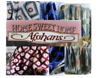 Afghans how to pattern book - 50 Afghan patterns -Afghans Home sweet Home - 1997 Craft Instruction, How To Guide, Make Wreaths- # 20