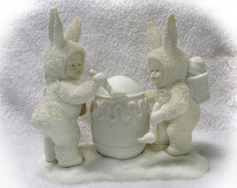 Vintage Snow bunny figurines -Vintage 1998 Department 56 Snowbabies - Vintage collectible Porcelain figurine  collectible figurines -  # 11