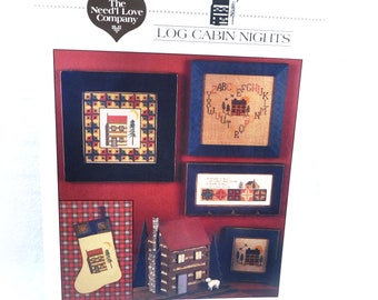 Counted cross stitch leaflet - cross stitch log cabin patterns, Sampler cross stitch patterns -counted cross pictures patterns  - # 47