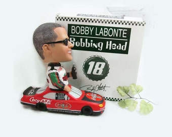 Bobby Labonte - bobble head, bobble head - Coca Cola memorabilia - Nascar memorabilia - gift for a race fan  - #4