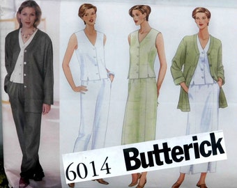 Butterick Misses'/Miss Petite Jacket, Top, Skirt and Pants Pattern  -90's UNCUT- Butterick 6014 -pants pattern -Size 6-8 -10-12  - sewing 9