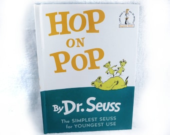 Dr. Seuss children book -1963 renew 1991- "Hop on Pop" -NEVER USED -(I Can Read It All By Myself  Beginner Book) - vintage children book-