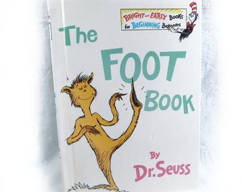 Dr Seuss children book -1968 1st Ed. - "The Foot Book"  (Bright and Early Books for Beginning Beginners) - vintage children book- # 55