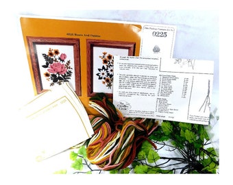 The Creative Circle Needlecraft Kit No. 0225 -crewel DIY craft kits - crewel flower pictures - 1983 - # 10