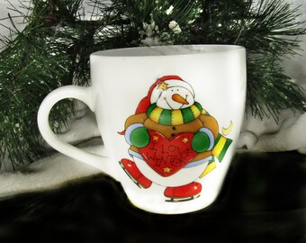 Vintage Christmas cup -Christmas coffee mug - Holiday cups - Christmas Coffee Mug- Hot cocoa mug - Santa Christmas cups-  # 8 Christmas