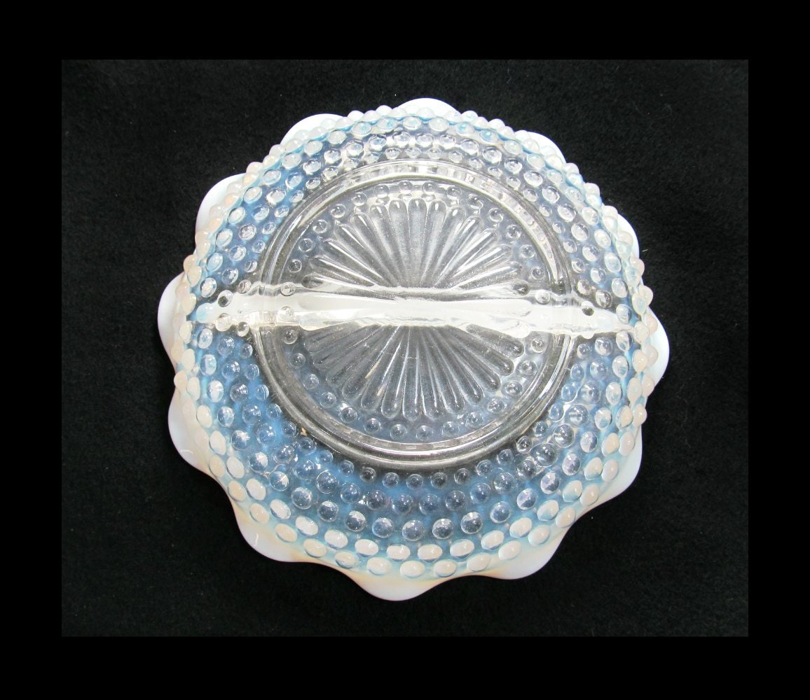 Hobnail Dish Divided Relish Dish 1940's Glass Vintage Etsy