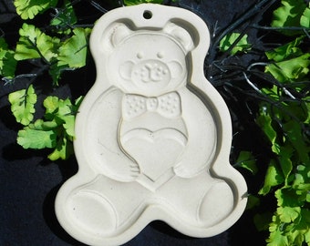 Teddy Bear mold -Vintage Pampered Chef Cookie Mold -  Cookie Art Mold - 1991 Cookie Mold -Brown bag cookie mold -stoneware cookie mold -# 5