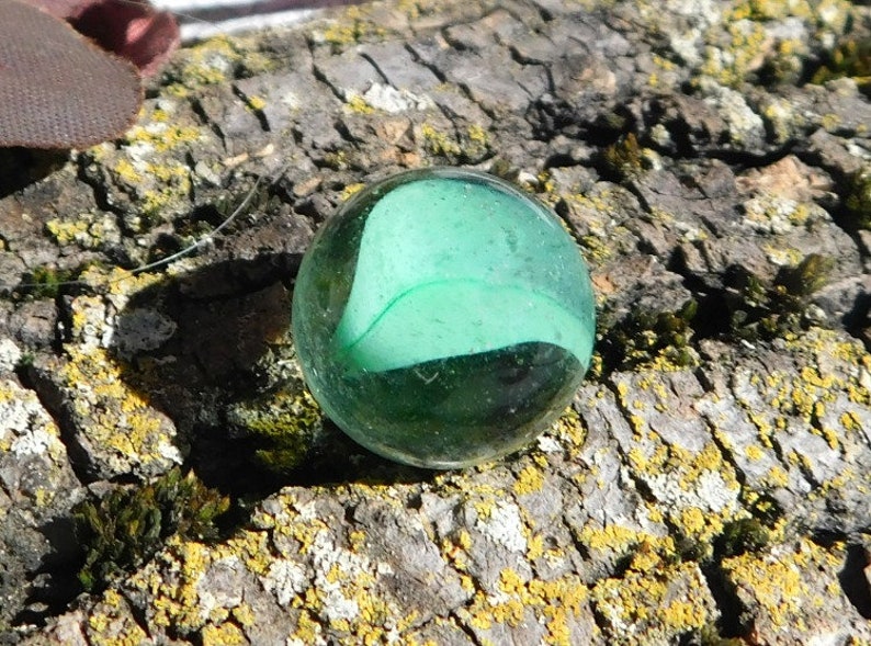 Vintage Swirl Marbles clear Green Glass Marbles cats Eye Marbles