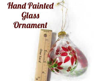 Vintage hand-painted ornament -Victorian Style Ornaments - Shabby Chic Christmas -Glass Ornaments  # Christmas 64