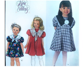 Toddler Dress pattern -short sleeve dress girls -collar dress pattern toddler -Easter dress- Baby dress -Simplicity 8539- Size 1/2 1 2 -# 6
