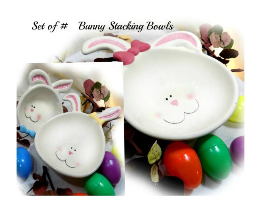 Easter Bowl Bunny Bowls Bunny Pottery Easter Serving Etsy
