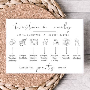 Minimalist Wedding Timeline | Wedding Schedule | Order of Events | Timeline Template