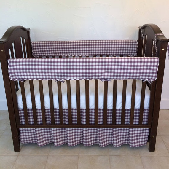 Plum Plaid Baby Crib Bedding Etsy