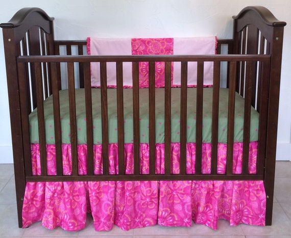 Rainforest Pink Baby Crib Bedding By Dance With Joy Baby Etsy