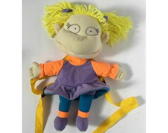 VTG Vintage 1990s Rugrats Angelica Houston Plush Doll Stuffie Plushie Backpack