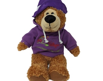 Good Stuff Give Kids The World Village Purple Hoodie Hat Teddy Bear Soft Toy