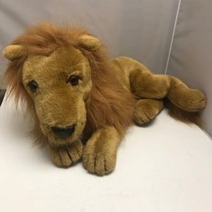 Large Tan Camel Brown Lying Down Jungle Lion Realistic Plush Stuffed Animal Soft Toy 18&quot;