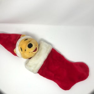 Disney Winnie the Pooh Red 3D Plush Christmas Stocking