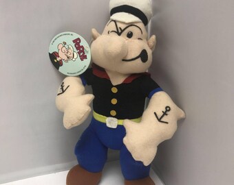 ヴィンテージのポパイとオリーブオイルのぬいぐるみ、ポパイ・ザ