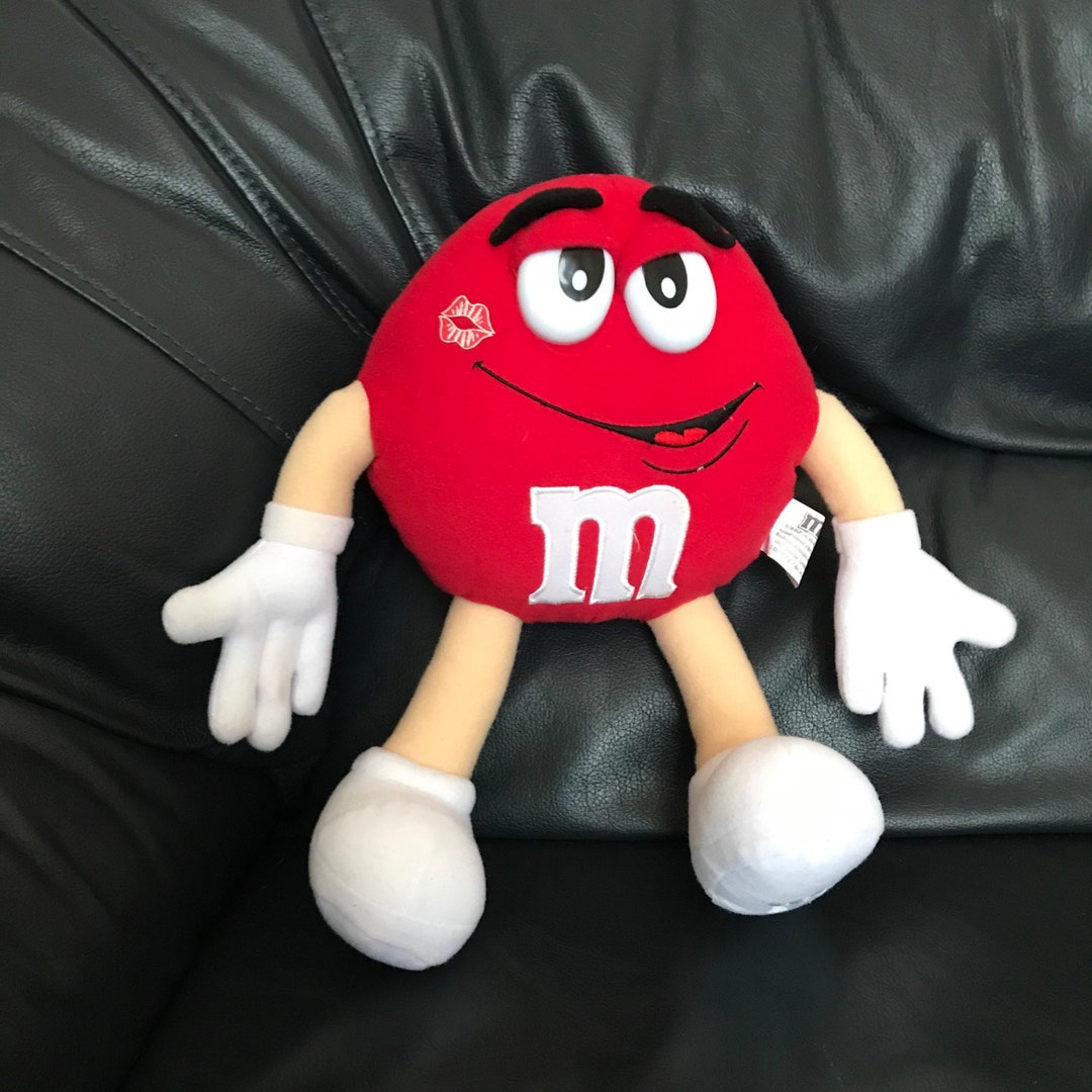 Mars Red M&M Valentines Lovestruck With Kiss Stain Plush Stuffed