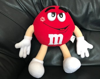 Mars Red M&M Valentines Lovestruck With Kiss Stain Plush Stuffed